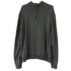 Bass Heritage collection Henley ribbed sweater mock neck prep classic cotton XXL